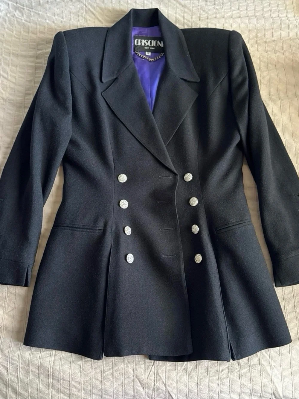 Vintage Criscione Black Fitted Blazer